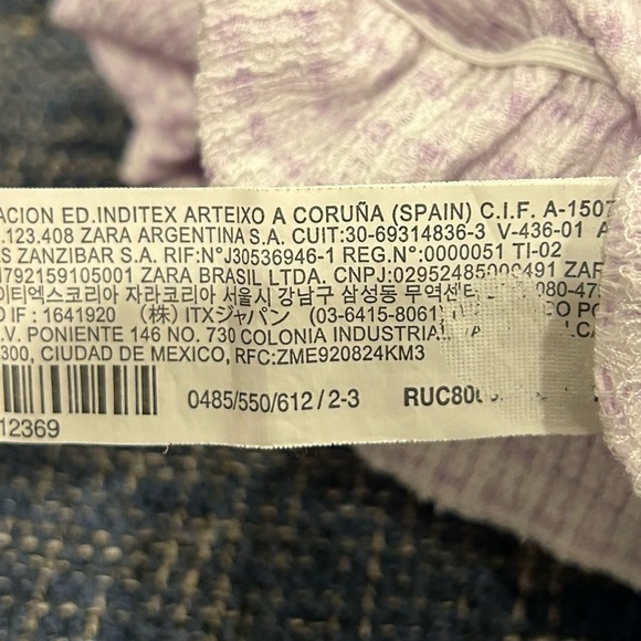 Zara Girl’s Plaid Smocked Sleeveless Top Purple White - Picture 6 of 7